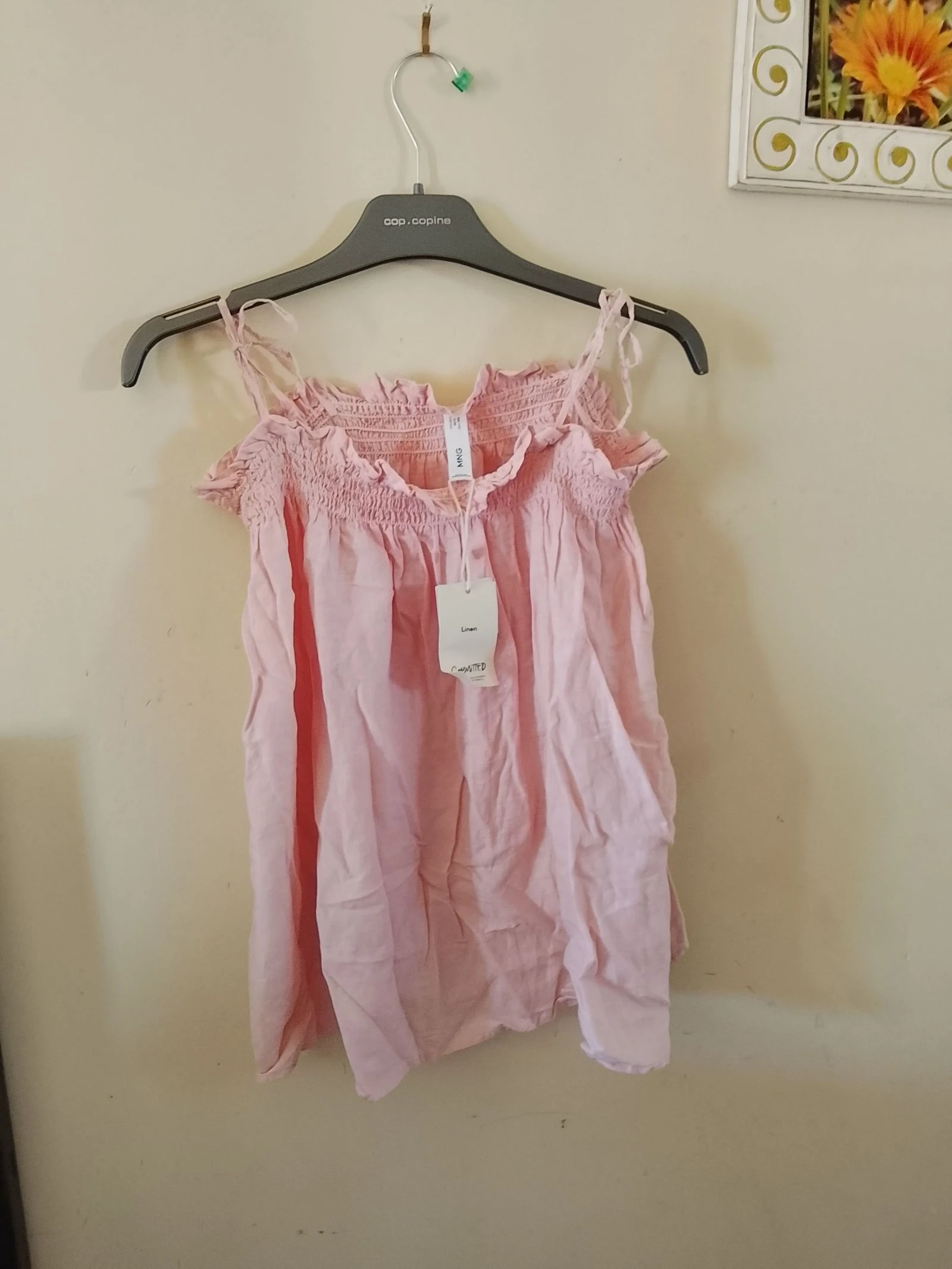 👒 MANGO Tamanho 38 Top de linho rosa em perfeito estado NP 39 e👒 – photo 2